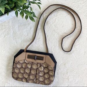 Rachel Roy gold vegan Leather sequin crossbody bag